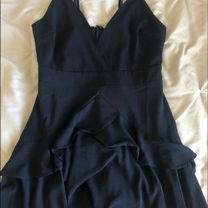 navy ruffle dress